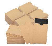 Klmnop 500 Pack Hotel Key Card Envelopes Holder, Credit Card Sleeves 2.4 x 3.5 Inch Blank Gift Card Envelopes Sleeves, Business Card Protector for Debit Card ID Card Keys Gift Card(Brown)