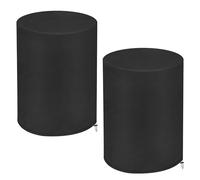 Klmnop 55 Gallon Drum Cover (2-Pack), 25 x 37 Inch 210D Oxford Cloth Waterproof Cover with Drawstring & UV Protection, Rain Barrel Covers for Outdoor Water Storage, Snow, Anti-Dust(Black)