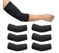 Klmnop 6 Pcs PICC Line Sleeve Cover for Upper Arm, Breathable Elastic Reusable Upper Arm Sleeve for Adults, Black, Large