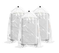 Klmnop 62 x 31 Inch Extra Large Clear Drawstring Plastic Bags, 3 Pack 4 Mil Dustproof Luggage Storage Bag for Suitcase, Multi-Purpose Storage Bags for Suitcase Garage,Blanket, Toys Organizer(Clear)