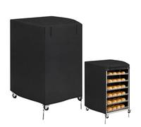 Klmnop Bun Pan Rack Cover, 10tier Sheet Bread Rack Cover with Zipper, 23"x28"x32" 420D Waterproof and Dust Resistant Bakery Racks Covers for Commercial Bread Racks(Black)