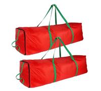 Klmnop Christmas Wrapping Paper Storage Bag 2-Pack, Extra Long 42 Inch Organizer with Handles, Holds 50 Rolls Total - Heavy Duty 420D Oxford Fabric Wrap Storage (Red)