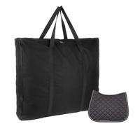 Klmnop English Saddle Pad Storage Bag, Heavy Duty 600D Oxford Cloth Horse Western Saddle Pad Carrier with 2 Compartments for Multiple Pads(Black)