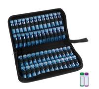 Klmnop Homeopathy Storage Bag, Large Organizer for 52 Tubes, 600D Oxford Water-Resistant Homeopathic Remedies Organizer Bag with Black Zipper, 11.02" L x 6.69" W x 1.57" H(Black)