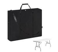 Klmnop Large Folding Table Storage Bag, Waterproof Heavy Duty 600D Oxford Cloth Carrying Bag for Transporting and Storing Folding Tables, Camp Tables with Zipper & Shoulder Strap 95×13×80cm(Black)