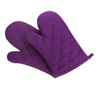 Klmnop Oven Mitts Kitchen Cotton Cute Long Microwave Oven Gloves, Heat Resistant Glove for Cooking, Food, Frying, Baking Premium Durable Mitts 1 Pair Purple