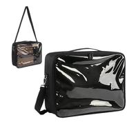Klmnop Tefillin and Tallit Bag with Clear Front Window, Carry Handle & Adjustable Shoulder Strap for Tallis Prayer Shawl, Black