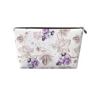 KLNBV Beautiful Grape Leaves Travel Toiletry Bag Make Up With One Zipper And Big Enough For Cosmetics Tools, Gold, One Size