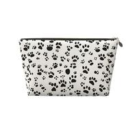 KLNBV Bone And Paw Print Travel Toiletry Bag Make Up With One Zipper And Big Enough For Cosmetics Tools, Gold, One Size