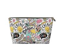 KLNBV Comic Ar Travel Toiletry Bag Make Up With One Zipper And Big Enough For Cosmetics Tools, Gold, One Size