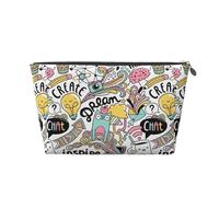 KLNBV Comic Ar Travel Toiletry Bag Make Up With One Zipper And Big Enough For Cosmetics Tools, Silver, One Size