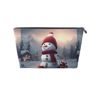 KLNBV Cute Snowman Merry Christmas Wash Bag 1 Piece Zipper Large Enough for Cosmetic Supplies Silver One Size, silver, standard size