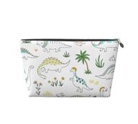 KLNBV Dinosaur Walking Travel Toiletry Bag Make Up With One Zipper And Big Enough For Cosmetics Tools, Silver, One Size