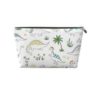 KLNBV Dinosaur Walking Travel Toiletry Bag Make Up With One Zipper And Big Enough For Cosmetics Tools, Gold, One Size