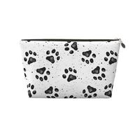 KLNBV Dog Paw Pattern Travel Toiletry Bag Make Up With One Zipper And Big Enough For Cosmetics Tools, Gold, One Size