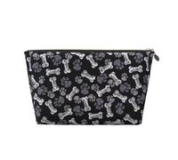 KLNBV Dog Puppy Paw Travel Toiletry Bag Make Up With One Zipper And Big Enough For Cosmetics Tools, Gold, One Size