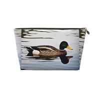 KLNBV Domestic Duck Travel Toiletry Bag Make Up With One Zipper And Big Enough For Cosmetics Tools, Gold, One Size