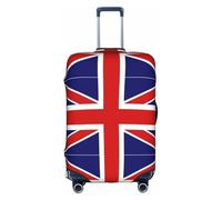 KLNBV English Flag Suitcase Cover Luggage Protector Fits Four Sizes Suitcase, White, M