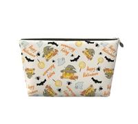 KLNBV Halloween Pumpkin And Owl Travel Toiletry Bag Make Up With One Zipper And Big Enough For Cosmetics Tools, Gold, One Size