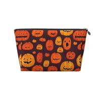 KLNBV Halloween Pumpkin Travel Toiletry Bag Make Up With One Zipper And Big Enough For Cosmetics Tools, Silver, One Size