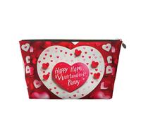 KLNBV Happy Valentine'S Day Travel Toiletry Bag Make Up With One Zipper And Big Enough For Cosmetics Tools, Gold, One Size