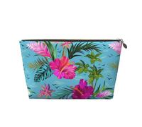 KLNBV Hello Hawaii Travel Toiletry Bag Make Up With One Zipper And Big Enough For Cosmetics Tools, Gold, One Size
