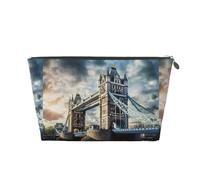 KLNBV Historic Old Tower Bridge London Travel Toiletry Bag Make Up With One Zipper And Big Enough For Cosmetics Tools, Silver, One Size