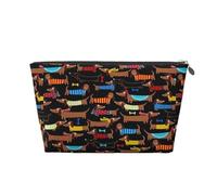 KLNBV I Love My Dog Dachshunds Travel Toiletry Bag Make Up With One Zipper And Big Enough For Cosmetics Tools, Silver, One Size
