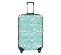 KLNBV Lama Alpaca Green Suitcase Cover Luggage Protector Suitable for Suitcases in Four Sizes, White/Opulent Garden, S