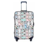 KLNBV Lama Cactus Suitcase Cover Luggage Protector Fits Four Sizes Suitcase, White/Opulent Garden, M