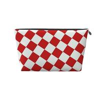 KLNBV Lattice Grid Pink Romance Travel Toiletry Bag Make Up With One Zipper And Big Enough For Cosmetics Tools, Silver, One Size