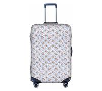 KLNBV Llama Cartoon Pattern Luggage Protector Suitcase Cover Fits Four Sizes Suitcase, White/Opulent Garden, M