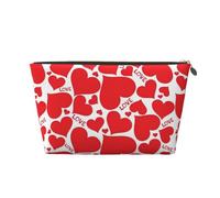 KLNBV Love Heart Travel Toiletry Bag Make Up With One Zipper And Big Enough For Cosmetics Tools, Gold, One Size