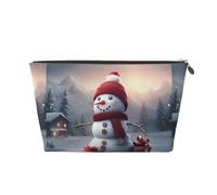 KLNBV Merry Christmas Cute Snowman 1 Travel Toiletry Bag Make Up With One Zipper And Big Enough For Cosmetics Tools, Gold, One Size