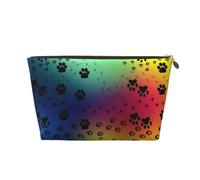 KLNBV Paw Prints Pattern Travel Toiletry Bag Make Up With One Zipper And Big Enough For Cosmetics Tools, Gold, One Size