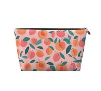 KLNBV Pink Peach Pattern Seamless Pattern Travel Toiletry Bag Make Up With One Zipper And Big Enough For Cosmetics Tools, Gold, One Size