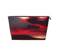 KLNBV Red Sky At Night Starry Travel Toiletry Bag Make Up With One Zipper And Big Enough For Cosmetics Tools, Silver, One Size