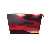 KLNBV Red Sky At Night Starry Travel Toiletry Bag Make Up With One Zipper And Big Enough For Cosmetics Tools, Gold, One Size