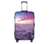 KLNBV Red Sky Snow Flake Suitcase Cover Luggage Protector Fits Four Sizes Suitcase, White, S