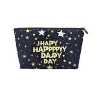 KLNBV Stars And Happy Fathers Day Travel Toiletry Bag Make Up With One Zipper And Big Enough For Cosmetics Tools, Silver, One Size