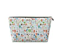KLNBV The Nature Wildlands Activities Pattern Travel Toiletry Bag Make Up With One Zipper And Big Enough For Cosmetics Tools, Gold, One Size