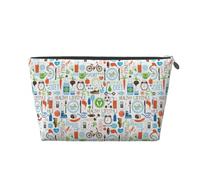 KLNBV The Nature Wildlands Activities Pattern Travel Toiletry Bag Make Up With One Zipper And Big Enough For Cosmetics Tools, Silver, One Size