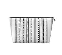 KLNBV Triangle Stripes Bohemian Pattern Travel Toiletry Bag Make Up With One Zipper And Big Enough For Cosmetics Tools, Silver, One Size