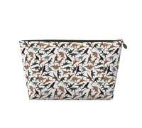 KLNBV Trotting Flat Coated Retrievers Paw Travel Toiletry Bag Make Up With One Zipper And Big Enough For Cosmetics Tools, Gold, One Size