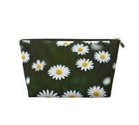 KLNBV Wild White Daisies Travel Toiletry Bag Makeup Bag with One Zip Large Enough for Cosmetics - Gold, One Size, gold, standard size