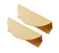 KLNCXC Cabinet Handles 2 Packs Drawer Knobs Half-Moon Cupboard Handles Semi-Circular Kitchen Door Levers Concealed for Closet,Wardrobe,Room Pulls Invisible Cabinet Pulls Aluminum Alloy(Gold,110mm)