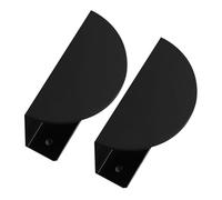 KLNCXC Cabinet Handles 2 Packs Drawer Knobs Half-Moon Cupboard Handles Semi-Circular Kitchen Door Levers Concealed for Closet,Wardrobe,Room Pulls Invisible Cabinet Pulls Aluminum Alloy(Black,110mm)