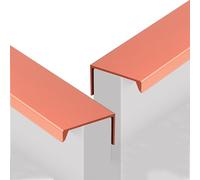 KLNCXC Cabinet Handles 2 Packs Room Pulls Concealed Handle Cabinet Pulls Aluminum Alloy,Cupboard Handles Right Angle,Drawer Knobs Hidden Kitchen Door Levers for Bathroom,Closet,Wardrobe(Orange,80mm)
