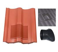 Klober Profile-Line® Double Pantile Roof Tile Vent with 100mm Pipe Adaptor (Terracotta)