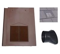 Klober Profile-Line® Flat Tile Vent with 100mm Pipe Adaptor - for Marley Modern, Redland Mini Stonewold & Sandtoft Calderdale Tiles (Brown)